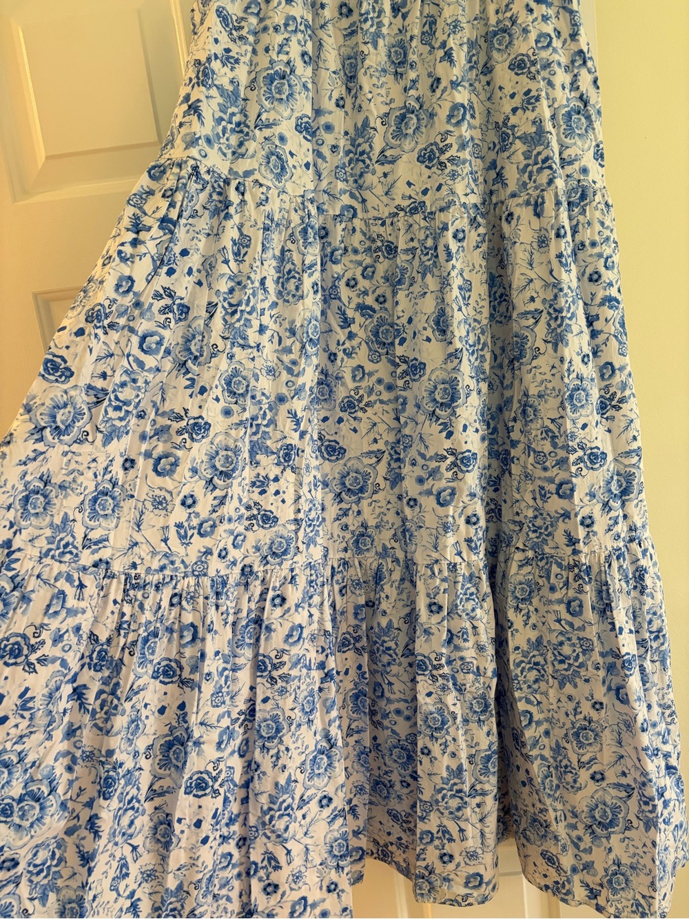 Crown & Ivy Blue Floral Tiered Maxi Skirt (size M) - Picture 2 of 6